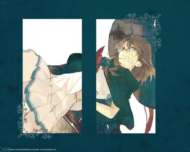 Anime couple hugging knife alice free wallpaper - medium preview image
