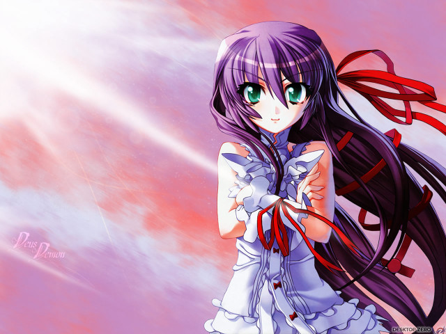 Anime girl long hair white #2 free wallpaper - medium preview image