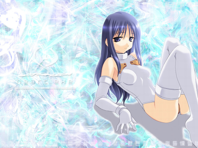 Anime girl white dress stockings free wallpaper - medium preview image