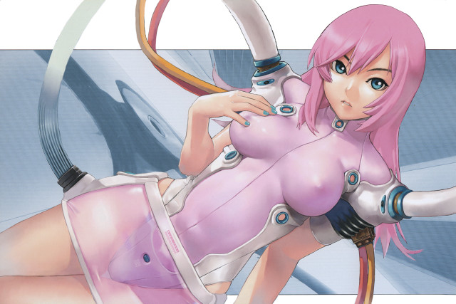 Pink haired cartoon girl sword free wallpaper - medium preview image