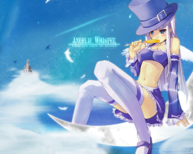 Purple outfit moon sitting bird free wallpaper - medium preview image