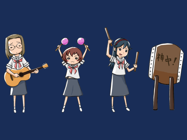 Musical group 3girls instruments parody free wallpaper - medium preview image