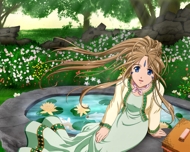 Girl sitting pond suitcase snake free wallpaper - medium preview image