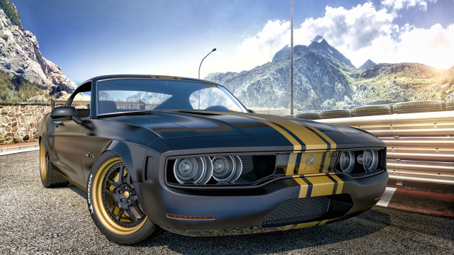 Car parked mountain range sky free wallpaper - medium preview image