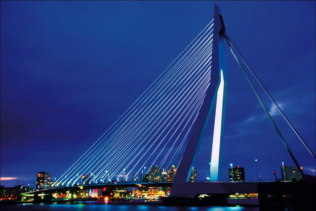Tall bridge tower night city free wallpaper - medium preview image