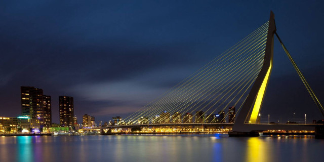Bridge water city night lights free wallpaper - medium preview image