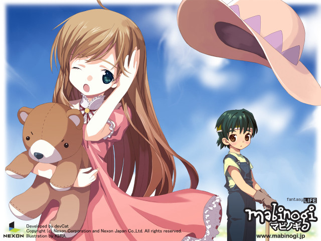 Girl teddy bear boy hat free wallpaper - medium preview image