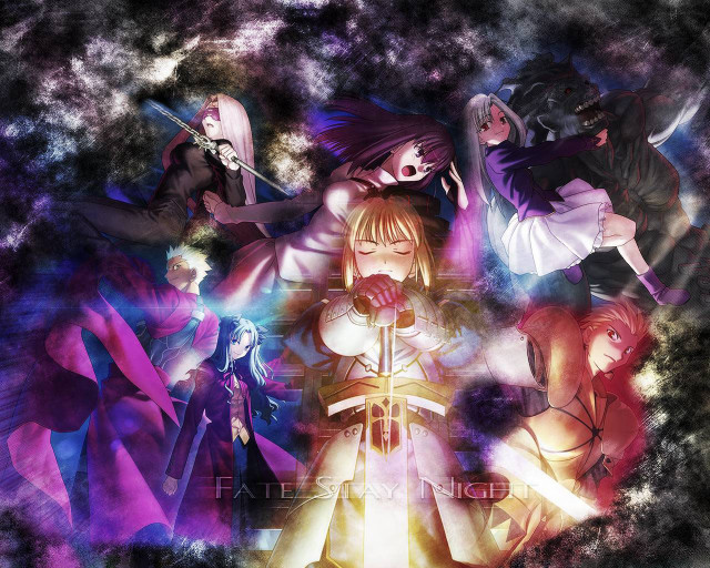 Fate characters circle light smoke free wallpaper - medium preview image