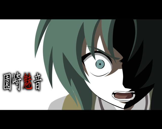 Anime greenhair blueeyes chinese background free wallpaper - medium preview image