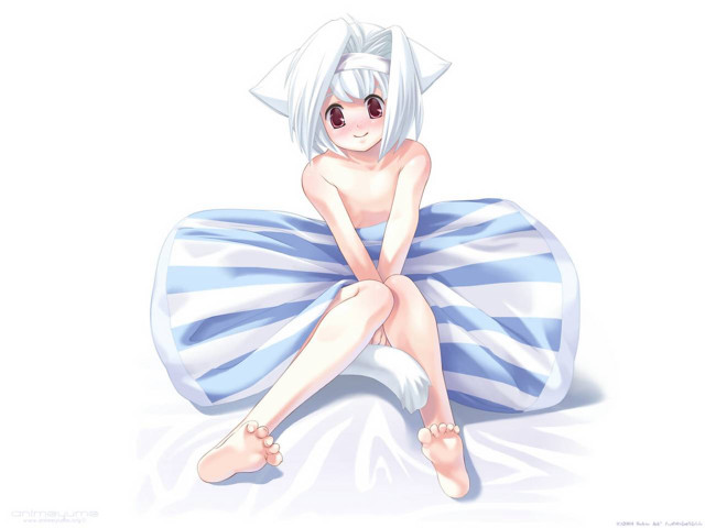 Cartoon girl pillow towel smile free wallpaper - medium preview image