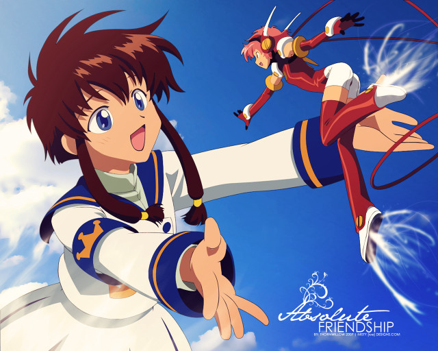 Anime sword girls blue sky free wallpaper - medium preview image