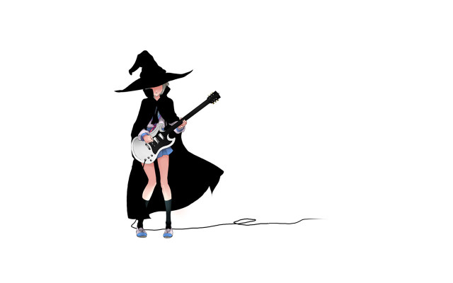 Witch guitar singer anime vector free wallpaper - medium preview image