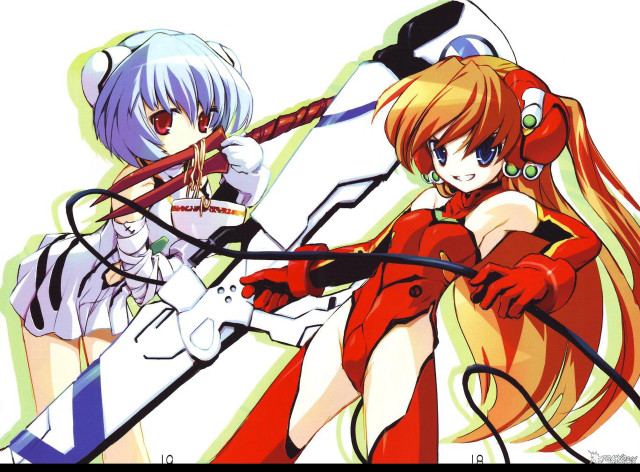 Anime girls swords rayonism keyvisual free wallpaper - medium preview image
