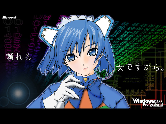 Anime bluehair catears smile bowtie free wallpaper - medium preview image