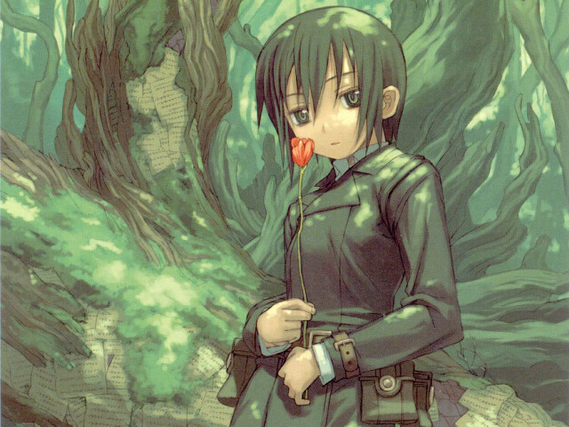 Girl forest flower uniform neo free wallpaper - medium preview image