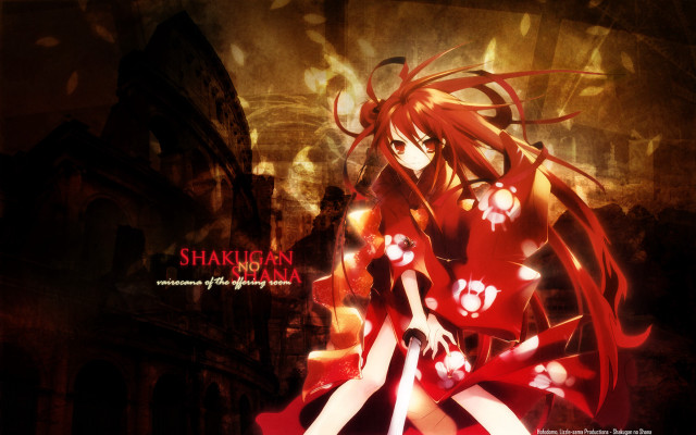 Anime girl red hair kimono free wallpaper - medium preview image