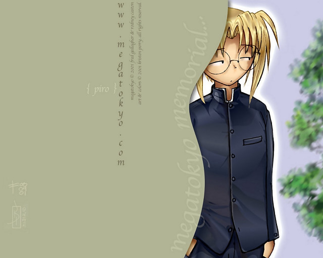 Cartoon bespectacled girl green background free wallpaper - medium preview image