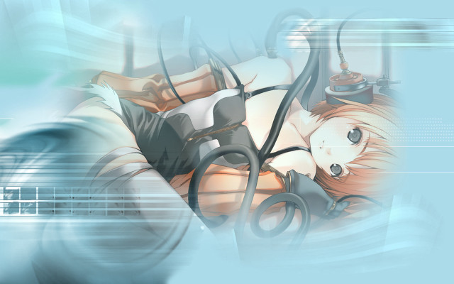Anime character clock blue background free wallpaper - medium preview image