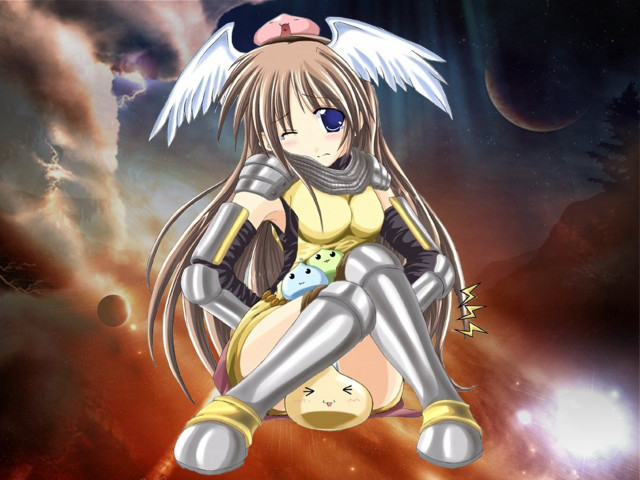 Girl yellow top stuffed animal free wallpaper - medium preview image