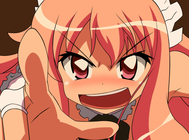 Pink hair maid anime blush free wallpaper - medium preview image