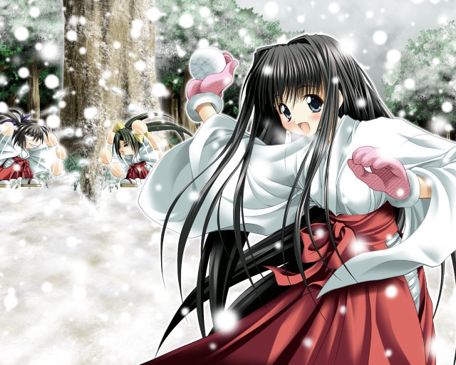Dancing woman snow christmas miko free wallpaper - medium preview image