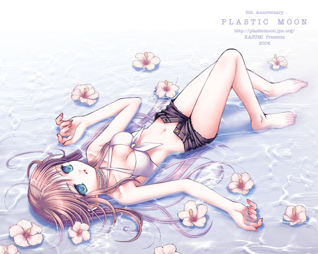 Water flower bikini lay floating free wallpaper - medium preview image