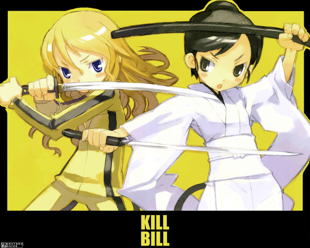Anime characters swords kimono blonde free wallpaper - medium preview image