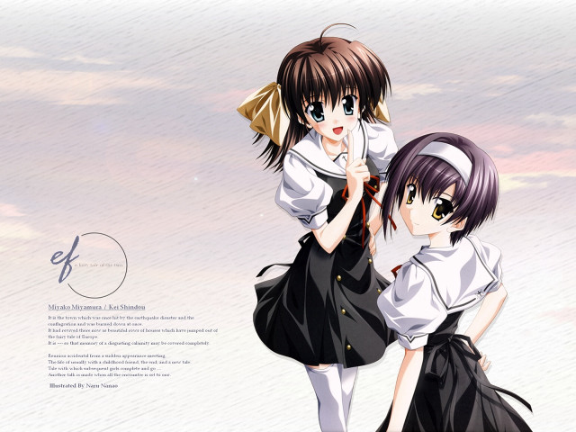 Anime girls sky background school free wallpaper - medium preview image