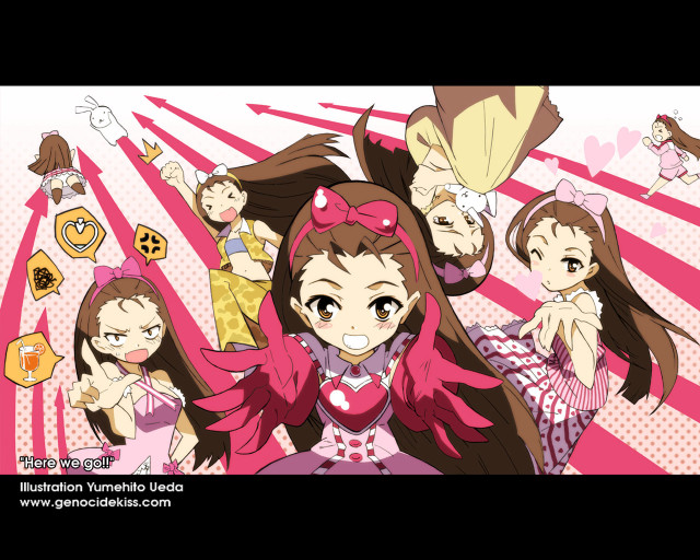 Anime girls pink hair foreshortening free wallpaper - medium preview image