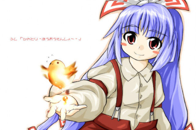 Bluehair girl bird redribbon manga free wallpaper - medium preview image