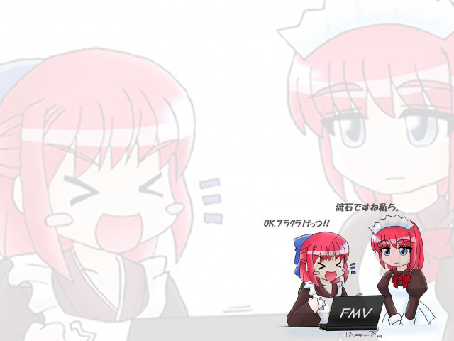 Two anime girls laptop siblings free wallpaper - medium preview image
