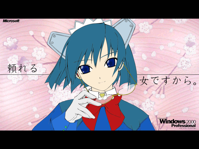 Blue haired android cat ears free wallpaper - medium preview image