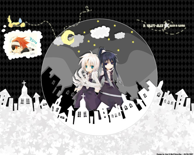 Anime girls cityscape moon star free wallpaper - medium preview image