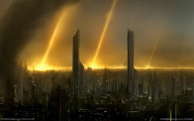 City tall buildings smoke stacks free wallpaper - medium preview image