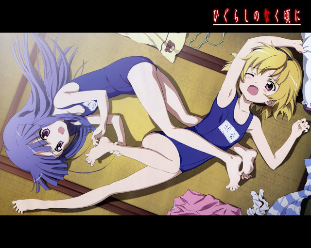 Anime girls welcome synchromism barefoot free wallpaper - medium preview image