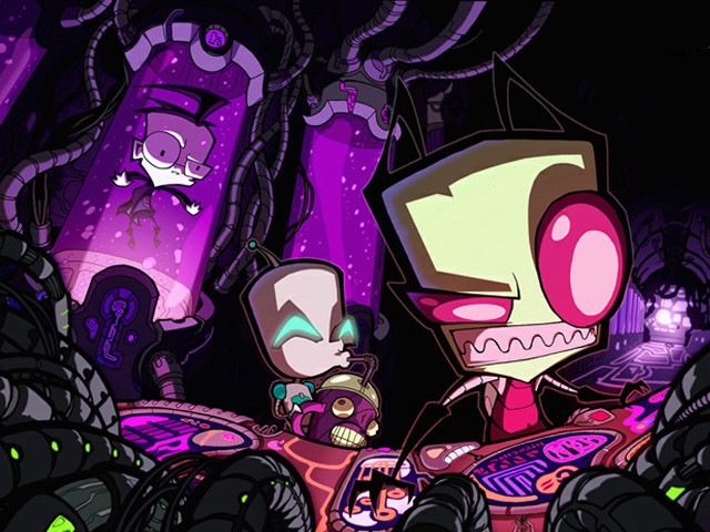 Cartoon character dark room purple free wallpaper - medium preview image