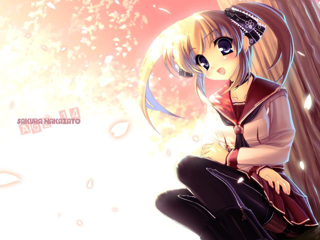 Girl tree branch hat tie free wallpaper - medium preview image
