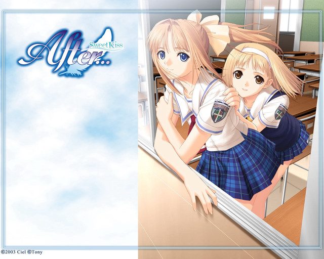 Anime girls classroom sky blueframe free wallpaper - medium preview image