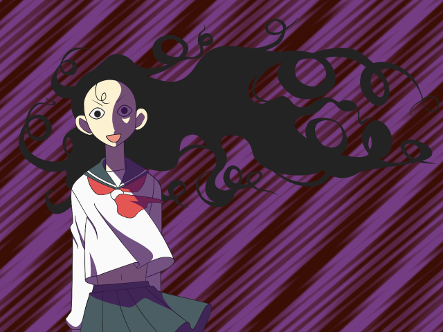 Cartoon character long hair bow free wallpaper - medium preview image