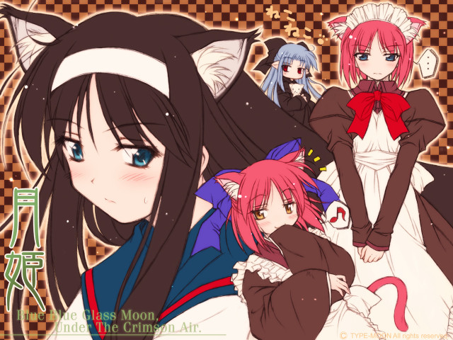 Anime girls cat ears blue #2 free wallpaper - medium preview image
