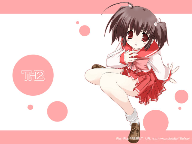 Girl red dress pink bubbles free wallpaper - medium preview image