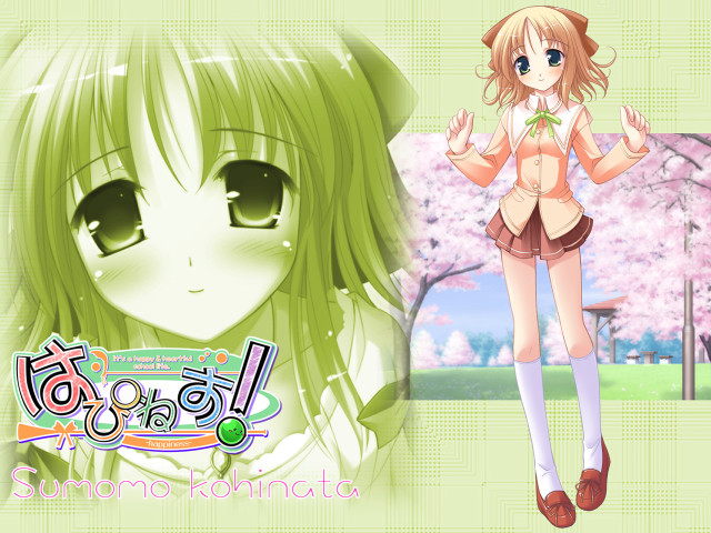 Green hair girl spring portrait free wallpaper - medium preview image