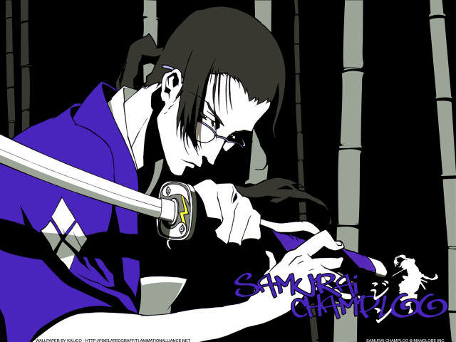 Serious man sword katana glasses free wallpaper - medium preview image