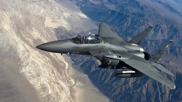 Fighter jet flying mountain range #4 free wallpaper - medium preview image