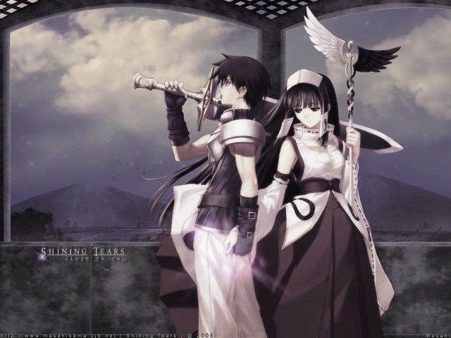 Anime wings sword armor crow free wallpaper - medium preview image