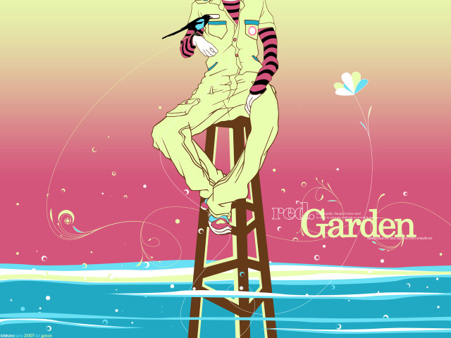 Woman stool water butterfly pink free wallpaper - medium preview image