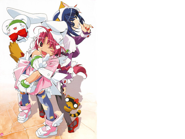 Anime characters tilefloor whitewall toyism free wallpaper - medium preview image