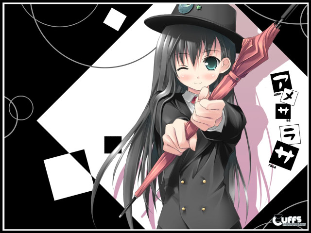 Girl hat cane white rectangle free wallpaper - medium preview image