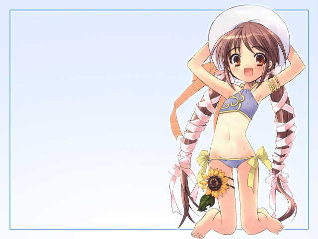 Alice girl bikini hat flower free wallpaper - medium preview image