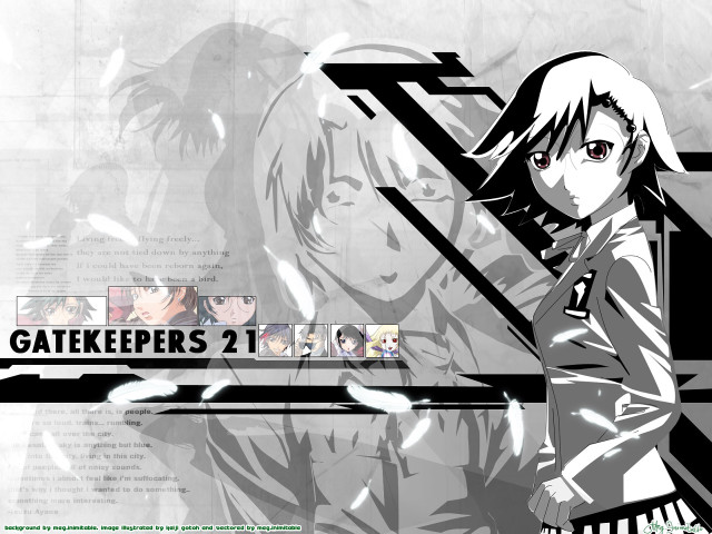Anime girl blackwhite background netart free wallpaper - medium preview image